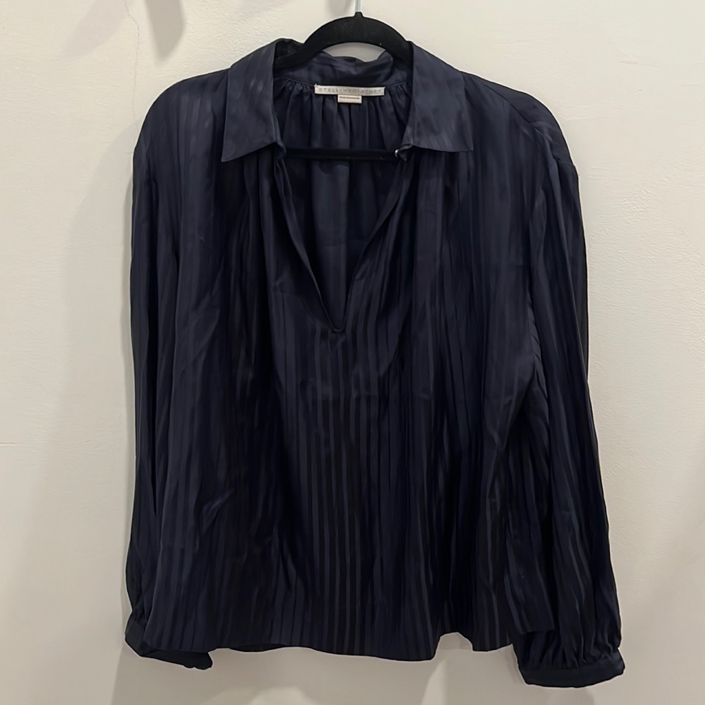 Beautiful Stella Mccartney Navy Silk Blouse